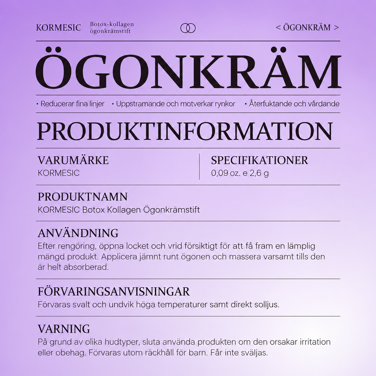 Utjämnande Kollagen Ögonkräm