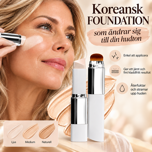 Koreansk Återfuktande 2-i-1 Color-changing Foundation Stick med borste
